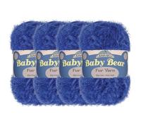 JubileeYarn - Gomitolo di filato Baby Bear, in poliestere pesante, 100 g/matassa, colore: blu reale, 4 matasse
