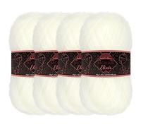 JubileeYarn - Gomitolo di filato Mohair Elixir, 50 g/matassa, misto lana, Piña Colada, 4 matasse