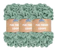 JubileeYarn Gomitolo di lana ad anelli jumbo, da intrecciare con le dita, matassa da 100 g, hunter (verde), 3 matasse