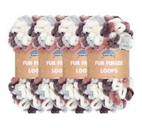 JubileeYarn Gomitolo di lana ad anelli jumbo, poliestere, da intrecciare con le dita, matassa da 100 g, Hermes, 4 matasse
