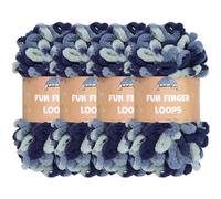 JubileeYarn Gomitolo di lana ad anelli jumbo, poliestere, da intrecciare con le dita, matassa da 100 g, Pegaso, 4 matasse