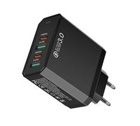 Jubilofex Adattatore da viaggio per Europa - 2USB+2PD EU | 4 in 1 QC3.0 caricatore rapido con connettori multipli per hotel aeroporto, crociera, vacanze europee, viaggi d'affari