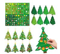 Jubilofex Albero Di Natale Bambini,Decorazioni Con Adesivi Interattivi E Ornamenti | Albero di Natale per la Prima Infanzia,Per Casa Parete Aula Appartamento Interno Bambini Da 3 Anni In Su