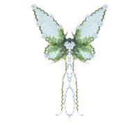 Jubilofex Ali di Fata | Ali di Farfalla per Cosplay con Fiori e Foglie 3D | Accessori Costume Fata Per Donne Ragazze Halloween Festival Cosplay, blu, Se référer au descriptif