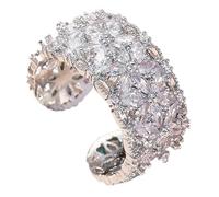 Jubilofex Anelli di zirconio cubico, anello di fiori,Anelli di di moda estetica per le donne | Decorazione del della pietra preziosa, per le dita dei gioielli regolabili per
