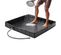 Jubilofex Base doccia per esterni | Piscina doccia pieghevole con foro di drenaggio - Piastra inferiore morbida Montaggio facile per campeggio giardino patio campeggio auto Bagno per animali domestici