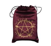 Jubilofex Borsa per carte dei tarocchi, sacchetti con coulisse per gioielli stampati a cinque punte | Destino Divinazione Tarocchi Custodia organizer per mazzi Oracle, dadi, rune, gemme