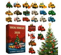 Jubilofex Calendario 'Avvento 2025 - Decorazioni Per Le Feste A Tema In Acrilico 2D,Calendario 'Avvento Con Auto Giocattolo,Per Bambini Ragazze Ragazzi Famiglia Gioco E Apprendimento Sviluppo