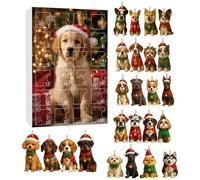 Jubilofex Calendario 'Avvento | Pendente 2D In Acrilico A Tema Cane Per Conto Alla Rovescia,Decorazioni Per Albero Di Natale Per Cani Da 24 Giorni - Per Casa Albero Scrivania Feste Finestra Porta