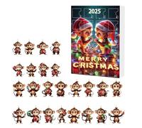 Jubilofex Calendario natalizio con ciondolo a forma di scimmia, in acrilico 2D, per conto alla rovescia di Natale, per feste di compleanno, compleanno, appartamento, scuola, ufficio