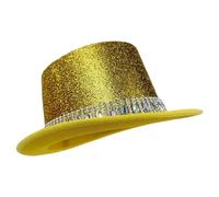 Jubilofex Cappello a cilindro da donna | Copricapo unisex lucido con strass per e donna - Cappello da mago | Per cosplay, spettacoli di magia, feste, feste in maschera e