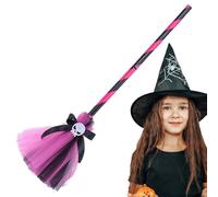Jubilofex Cappello da strega di Halloween per ragazze | Accessorio per strega Spooky Halloween - Scopa da strega maga gioco di ruolo, cosplay, feste in costume, festa a tema, parata