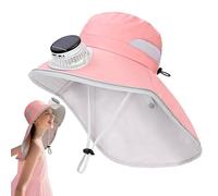 Jubilofex Cappello ventilato solare,Cappelli Bucket | Protezione UV Bordo ampio traspirante Copre Chef Sport Spiaggia Escursionismo Vacanze, Rosa, L