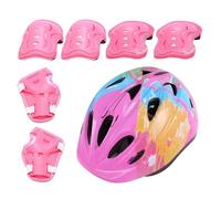 Jubilofex Casco e ginocchiere per bambini, set di protezione per bambini, con casco, gomiti, ginocchia, ginocchiere, skateboard, attrezzatura protettiva di sicurezza sportiva per pattinaggio, ciclismo