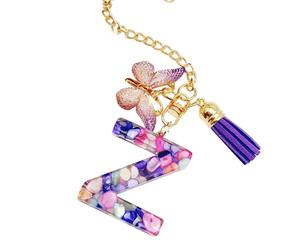Jubilofex Charm Coppa, Lettera Fascino per Coppa | Ciondolo Lettera Coppa con Farfalla e Nappa, Trendy Moderno Zaino Pendente, Tazza Portachiavi Iniziale per Ragazze Scuola Lavoro Palestra All'aperto