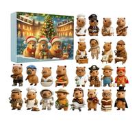 Jubilofex Conto Alla Rovescia Avvento Natale Capibara - 24 Giorni Decorazioni Charm Acrilico 2D,Ornamento Albero Capibara Calendario Avvento 2025 | Per Albero Di Natale Specchietto Auto Parete Adulti
