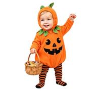 Jubilofex Costume da zucca per bambini, tuta con cappuccio e pantaloni a | Costumi per bambini per l'inverno autunno festa all'aperto compleanno vacanza riunione di famiglia
