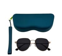 Jubilofex Custodia morbida per occhiali da sole | porta occhiali in silicone | custodia multifunzione con cerniera con cinturino da polso per sport viaggio quotidiano piscina sci, verde scuro, Se