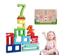 Jubilofex Digit Blocks Math, Math Blocks | 1-10 Numeri Blocco educativo in Legno,attività di apprendimento per Bambini di età di 3+, Giocattolo interattivo per la Scuola Materna