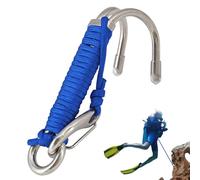 Jubilofex Doppio gancio per diving - Gancio da immersione in acciaio inox con corda | Attrezzature di sicurezza, design, corda di sicurezza affidabile per la fotografia subacquea