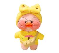 Jubilofex Duck Stuffed Animal Toy - Soft Plush Yellow Duck Toy with Fashion Costume Glasses Table Indoor Home Decoration Christmas Party Gift Idea
