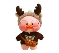 Jubilofex Duck Stuffed Animal Toy,Soft Plush Yellow Duck Toy with Fashion Costume Glasses Table Indoor Home Decoration Christmas Party Gift Idea