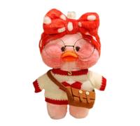 Jubilofex Duck Stuffed Animal Toy - Soft Plush Yellow Duck Toy with Fashion Costume Glasses Table Indoor Home Decoration Christmas Party Gift Idea