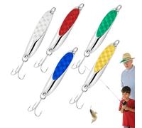 Jubilofex Esche da pesca, esche da pesca, 5 pezzi, rotanti, in acciaio inox, per uomini, viaggi, campeggio, attività all'aperto