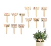 Jubilofex Etichette per giardino, set di dodici etichette decorative in legno, etichette resistenti alle intemperie per giardino, terrazza, balcone, fattoria