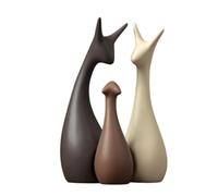 Jubilofex Famiglia di tre figure - 3 pezzi in ceramica moderna animale status scultura, figure d'arte di design moderno per la famiglia, affascinanti accessori per la casa per il soggiorno