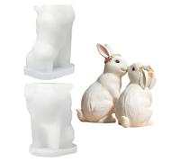 Jubilofex Forme, statuine di coniglio 3D per Pasqua - 2 pezzi per coniglio artigianale | per cera, cioccolato, soggiorno, davanzale, aula, camera da , ufficio, feste e