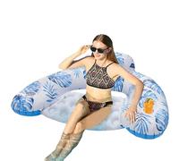 Jubilofex Galleggianti per adulti, letto gonfiabile galleggiante rilassante, poltrona galleggiante a forma di U con portabicchieri per piscina, spiaggia, fiume, vacanze, giochi acquatici e feste