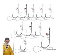 Jubilofex Ganci per il supporto per esca, gancio per gamberetti , 10 ganci per pesca al pesce gatto, Catcher spinato forte portatile, supporto per schiena gamberi, piattaforma in acciaio