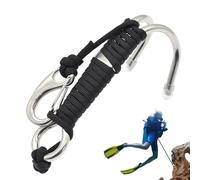 Jubilofex - Gancio per Immersioni in Acciaio Inox con Corda, Attrezzatura di Sicurezza, Design ad Anello, Corda di Sicurezza affidabile per la Fotografia Subacquea