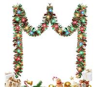 Jubilofex Ghirlanda di Festoncino Natalizio - Modellabile Lucido Appendibile | Ghirlanda Di Crespino Decorazioni Natalizie In Lamina,Per Finestra Portico Parete Scale Ringhiere Soffitto Aula