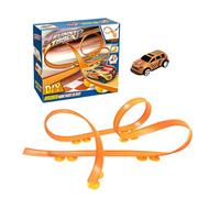 Jubilofex Giocattolo a pista flessibile, giocattolo a pista per auto, assemblaggio di un'auto da corsa, giochi di strada flessibili, giocattolo divertente con piste flessibili per Natale, Halloween