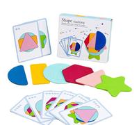 Jubilofex Giocattolo di match di a colori, di abbinamento della geometria, Apprendimento educativo in legno Maze corrispondente, Strere in età prescolare, geometria liscia Accumulo di giocattolo per