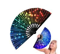 Jubilofex Grande ventilatore a mano pieghevole, ventilatore a mano accende | Clack Hand Fan accende - Accessori per festival, grande festa cinese/giapponese favorisce gli accessori fotografici per il