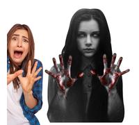 Jubilofex Halloween Wall Decals | Terribile Halloween Femminile Ghost Bloody Pulsante da Parete con Finestra Rimovibile in Adesivo da Parete per Decorazione Festa Atmosfera Festiva