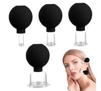 Jubilofex Kit Coppettazione Viso,Ventose per Massaggio Corpo e Schiena | Set di 4 Coppette a Vuoto Portatili per Trattamenti Viso e Corpo, Ideale per Viaggio e Salone Professionale