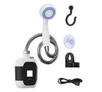 Jubilofex Kit Doccia Portatile - Spruzzatore A Batteria, Dispositivo per La Doccia in Campeggio | Pompa da Viaggio Ricaricabile Compatta, di Proiettori 'ugello A LED per Autolavaggio, Risciac
