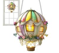 Jubilofex Lampada mongolfiera - Lampada decorativa portatile per esterni | Lanterna 2D con effetto fiamma vacillante per giardino, festa, compleanno, terrazza portico da donna