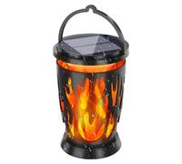 Jubilofex Lanterne solari per esterni resistenti all'acqua,Lanterna solare da giardino Fiamma effetto per esterni - Lampada impermeabile decorativa esterna per patio albero ingresso compleanno