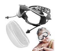 Jubilofex Occhialini da nuoto con tappi per le orecchie, occhiali da piscina con ampia visione anti-appannamento con tappi per le orecchie, occhiali per sport acquatici per adulti e bambini