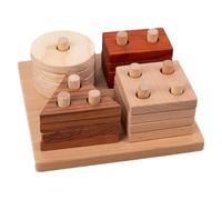 Jubilofex Ordina i giocattoli per il bambino, Forma Matching Game,I di impilamento in legno impostano giocattoli educativi | Nessuna pittura Geometrica Shape Puzzle per i ragazzi