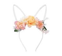 Jubilofex Orecchie Di Coniglio Pasquale | per Costumi Festivi con Decorazioni a Fiori | Fascette Pasquali per Ragazze | per Bambini e Donne per Natale Halloween San e Costumi