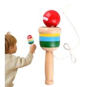Jubilofex Palla In Legno Da Lancio E Presa, Gioco Educativo Per Coordinazione Occhio-Mano, Giocattolo Portatile Per Bambini Ragazzi E Ragazze Ideale Per Divertimento All'Aperto Estate Picnic Campeggio