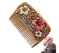 Jubilofex Pettine per capelli di fiori, pettini per donne - Combs floreali in legno per la festa della mamma | Prodotti per le vacanze anti-static, intagliati a mano, per mamma e nonna