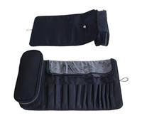 Jubilofex Porta pennelli da trucco, astuccio pieghevole per cosmetici, trousse per pennelli da trucco, per uso quotidiano, casa, ufficio, scuola, dormitorio, studio, riunioni sociali, Nero , Refer to