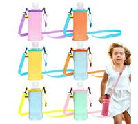 Jubilofex Portabottiglia d'acqua - Borsa a tracolla per bottiglia o bottiglia - Set di 6 tasche regolabili per borraccia per ciclismo e picnic